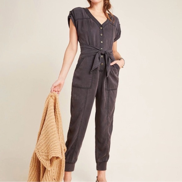 Anthropologie Pants - Anthropologie Huxley Utility Jogger Jumpsuit Washed Black Size 0 (#5)
